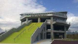 スポーツ施設の真横に巨大な津波避難タワー！高知県南国市「南海トラフ地震に備え、日常から防災を」