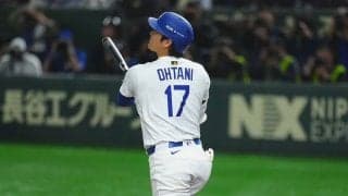 大谷翔平、日本開幕戦で自己最速1号！　ファンの手に当たりビデオ判定も…東京ドーム熱狂