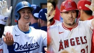 大谷翔平、エ軍のトラウトらと談笑→ハグ　古巣を離れて2年も…今も続く“絆”
