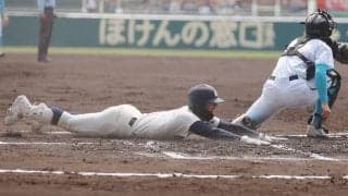 西日本短大付選手のユニホームが破れるアクシデント　センバツ