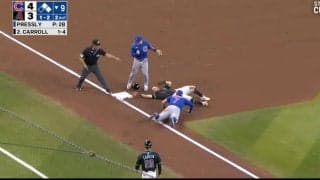 何やってんだよ！ まさかの展開… “衝撃の試合終了”「なんで？w」 暴走ランナーが飛び出す→猛ダッシュ“ジャンピングタッチ”に球場騒然