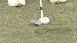 芝が薄いライから打つときは「フェースを開いて地面にソールを当てる」が正解