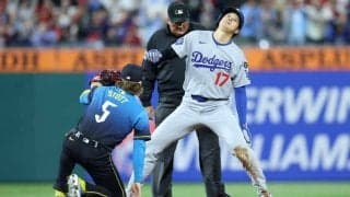 大谷翔平の二盗失敗に「走る必要あったんかな」終盤3点差追いかける展開でチャンス潰れる　フィリーズ捕手が“強肩発動”