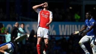 アーセナルがエバートン相手に痛恨ドロー…逆転優勝は絶望的でCLマドリー戦へ弾み付けられず【プレミアリーグ】