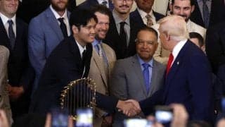 大谷翔平に「ムービースターみたいだね」トランプ米大統領が絶賛「50－50」を祝福　ドジャースがホワイトハウスを表敬訪問
