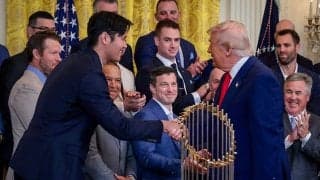 トランプ大統領が「大谷翔平はいい選手？」　ロバーツ監督の回答に会場大爆笑