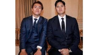 大谷翔平のお茶目っぷり炸裂　193cmがさらに上へ…由伸が“舞台裏”を公開