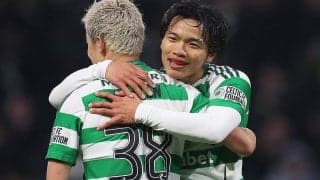 旗手怜央が驚愕ミドル弾など2ゴールに前田大然が得点ランキング単独トップの16点目！　セルティックが5発快勝【スコティッシュ・プレミアシップ】