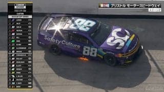 何が起きたんだ！？ レース中にマシンが半回転→180度スピン…放送席「あああ」絶叫の衝撃アクシデント