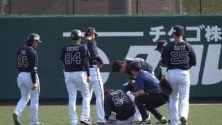 オリ大里、守備で交錯→緊急交代　担架で運ばれ場内騒然…茶野の手が顔面に直撃