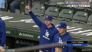 「めちゃくちゃ飛んでる！」ド軍エドマン、今永撃ちの豪快弾に山本由伸が“絶句” 衝撃の一発にベンチでも驚きの光景