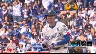 大谷翔平、爆速ツーベースで“いつもより激しめ”塁上リアクションが話題…不振脱出の兆し見せる快音にファン安堵「ご機嫌だな」