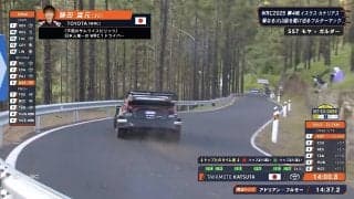 あわやガードレール直撃！世界最速GRヤリスの“リアが流れた”危機一髪の瞬間 放送席も驚き「だいぶ今大回りに…」