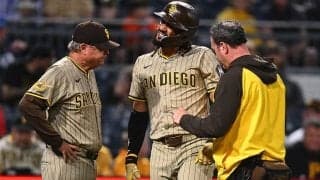 球場悲鳴「ふざけるな」　“大谷ライバル”に150キロ直撃…腫れあがった左腕にファン「マジかよ」