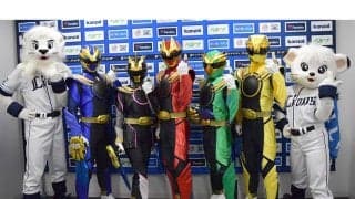 俊敏アクションで敵を倒す…始球式はノーバウンド　西武本拠地に集結した“ヒーロー”
