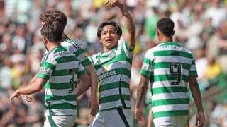 旗手怜央が今季リーグ10点目！　前田大然もフル出場のセルティックが優勝決定後のホームゲームで逆転勝利【スコティッシュ・プレミアシップ】