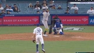 「大谷さんかよｗ」ドジャースボロ負けで“まさかの珍光景”「ボコボコやん」60キロ“山なり超スローカーブ”！？ ド軍ロハスが“大谷翔平グラブ”で登板… ファン爆笑