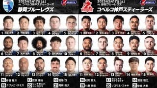 静岡と神戸は2週連続での対戦。ブレイブルーパス東京に挑むのは、どっちだ？