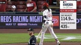 球場騒然！ “怪物”デラクルーズ、大暴れ… 大絶叫&バットぶん投げ「バケモノかよ」 起死回生弾→ワイルドすぎる“確信”リアクション