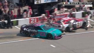 マシンが人を轢きそうに…ピットクルーが“危機一髪” 接触寸前でジャンプ→間一髪回避「あぶな」「華麗に避けた」