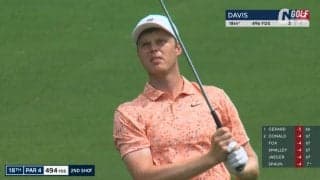 【動画】キャム・デービスが2位発進　6番パー3では約6.6mのスライスラインを完璧に読んでバーディ
