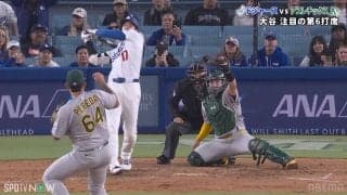 大谷翔平、“野手投手”にフルスイングで「腰が」心配の声　96キロ遅球に球場どよめき…ピッチャー投げるたび後方へ「初めて見た」解説者爆笑