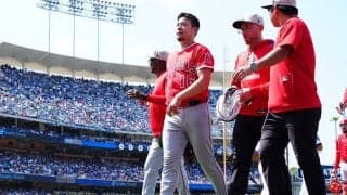 菊池雄星、右足首の炎症で降板…球団発表　エドマンと接触、6回途中1失点の好投