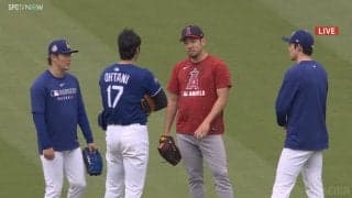 現地中継でも注目を集めた大谷翔平ら“日本人4兄弟”の談笑シーン「豪華だ」リラックスした表情にファンも反応