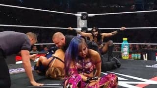 「足が変な方向に…」女子レスラー、試合中に苦悶…メディカル駆けつけ騒然のアクシデントに選手、ファン悲痛