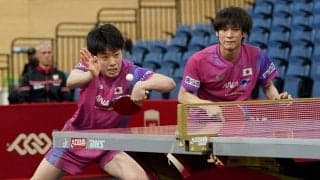 戸上隼輔、篠塚大登の“とがしの”ペアが快勝でメダル確定　エジプトペアをストレート撃破でベスト4進出【世界卓球2025】
