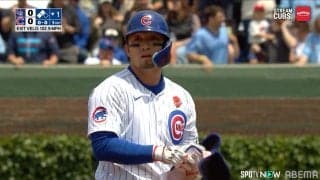 今度は逆方向！ 鈴木誠也、強烈“ラインドライブ”打球でスタンドが一気に沸騰「連日、大活躍してる」右越え二塁打へ称賛続々