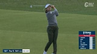 【動画】河本結が1打差7位発進　6番では見事なチップインバーディ