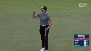 【動画】岩井千怜は1打差7位発進　17番では約6mを沈めてバーディ