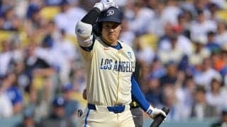 大谷翔平、2戦連続マルチで6回途中交代　ライブBP→2安打2得点で打率.298…ド軍大量リード