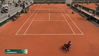 車いすはこんなに速く回るのか！？世界1位・小田凱人が見せたくるくる高速回転からの強烈ショット／テニス・全仏オープン