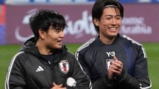 ｢ザイオンだけデカすぎて話が入ってこない｣日本代表3選手の“サイズ感”に驚きの声！｢タケが華奢で可愛いがすぎる｣｢敬斗スマイルで締めるのがマスト｣