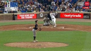 「一体、どこまで上がったんだ？」鈴木誠也、外角高めぶっ叩く167キロ弾丸17号をMLB公式Xも称賛！打った瞬間に球場どよめき「リグレーが震えた」