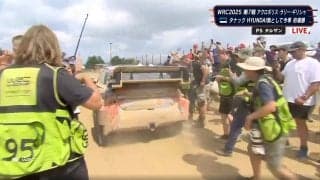 世界ラリーで珍事…優勝車がインタビュー途中に“発進” 「すみません、ちょっと車を動かします」報道陣置き去りで現地騒然