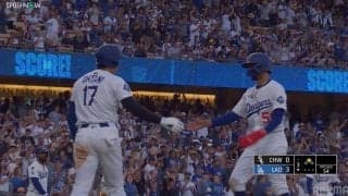 大谷翔平、同僚のタイムリーで見せた“一瞬の表情”　激走ホームイン→帰り道でご機嫌な様子「最高！」「さすが」