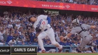 球場騒然！ 大谷翔平、怠慢守備の隙をつく“爆速走塁”「めっちゃ速い」 とんでもないスピード→あっという間に“神ホームイン”