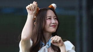 きつね耳＆ミニスカダンスが「くっっそかわいい」　“あざとい”元女子アナに球場虜「反則やろ」
