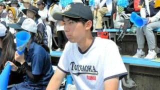 投手・打者のデータ作成で選手を支援、須磨友が丘データ班の谷口さん