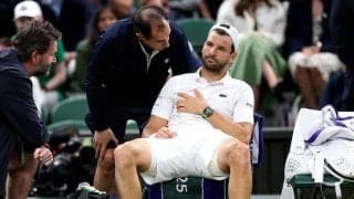 ディミトロフが勝利まであと1セットでまさかの棄権…涙浮かべコート去る。シナーが4年連続で準々決勝進出「望んでいた終わり方ではない」[ウィンブルドン]