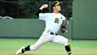 帽子のつばに仲間からの4文字　気仙沼向洋・佐藤日向投手が好投