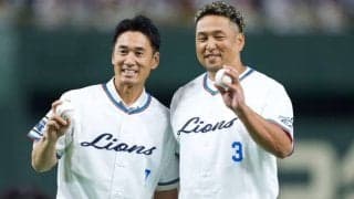 元西武・中島宏之氏が東京Dに登場　イケメンコンビの“相棒”と登場…胸熱のピッチに大歓声