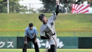 東北文教大山形城北の強力打線に果敢に勝負　村山産のエース奥山投手