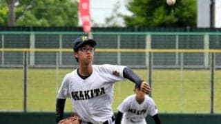 最遅は「55キロ」　打者を惑わす岡崎北・加藤投手のスローカーブ