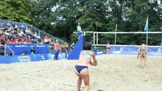 ドイツで響いた「ニッポン!! チャ、チャ、チャ」。ビーチバレーの会場でユニバ日本代表を後押しした応援団に「みんなで戦っているんだ」と選手たちも感謝