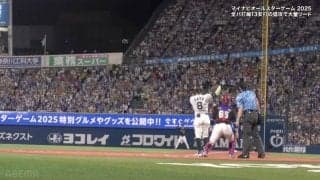 阪神・佐藤輝明、球宴で“確信仁王立ち”超特大アーチにファン驚愕…「和製ジャッジだ」ハマスタの“ほぼ場外”にぶち込む衝撃弾