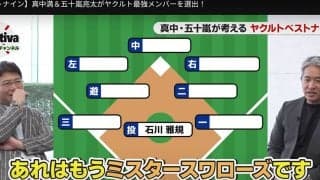 【プロ野球】真中満と五十嵐亮太がヤクルトスワローズベストナインを考える
